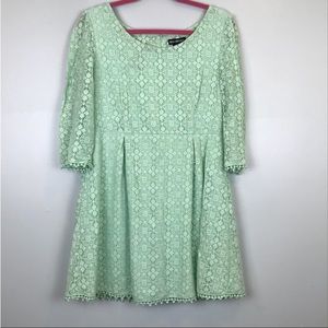 Miss Chievous Mint green 3/4 sleeve lace dress